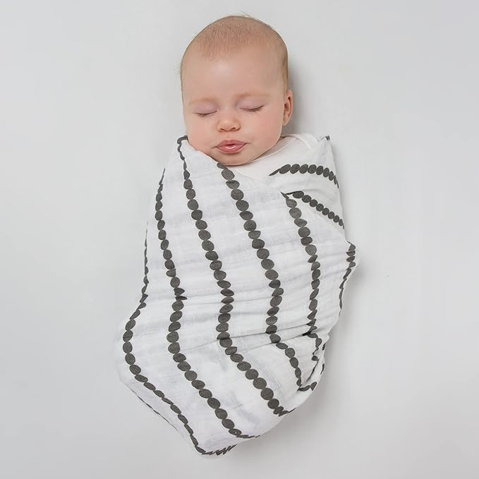 SwaddleDesigns Cotton Muslin Swaddle Blanket, Receiving Blanket for Baby Boys & Girls, Best Registry Gift, 46x46 inches, Bumpkin, Black