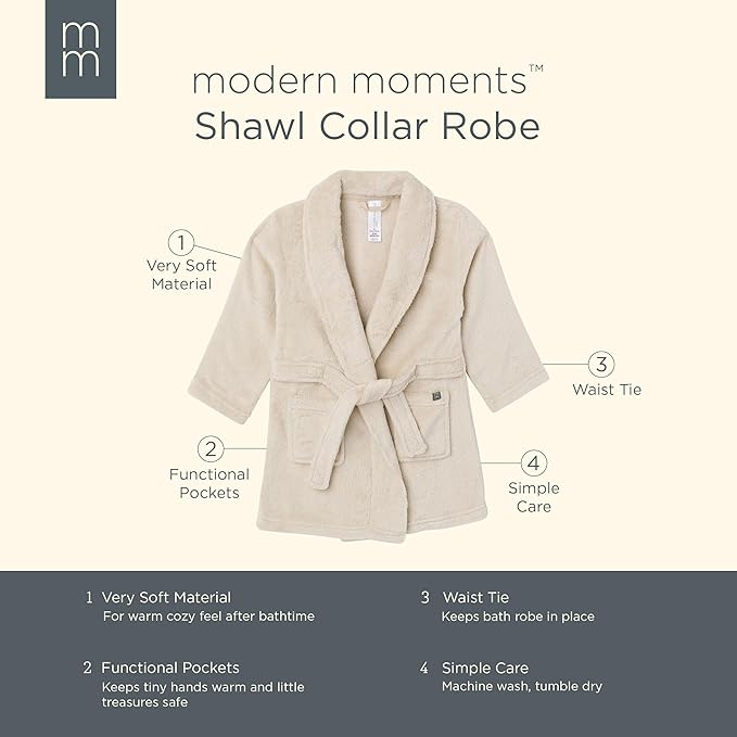 Modern Moments by Gerber unisex-baby Plush Shawl Collar Robe