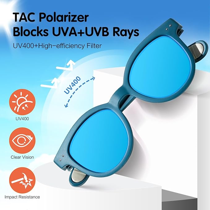 EYEBUDDY Kids Sunglasses for Boys Girls Age 2-8 Polarized UV Protection Toddler Children Sun Glasses Pack of 2