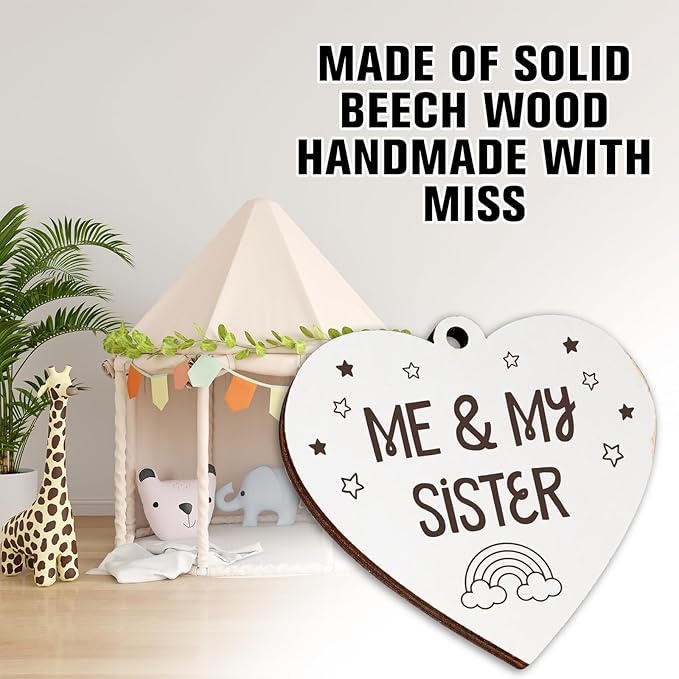 Me and My Sister Picture Frame,Baby Gifts for Girls,Big Sister Gifts for Girls,Room Decor Vintage Style,Baby Gender Neutral Rotating Photo Frame 4x6
