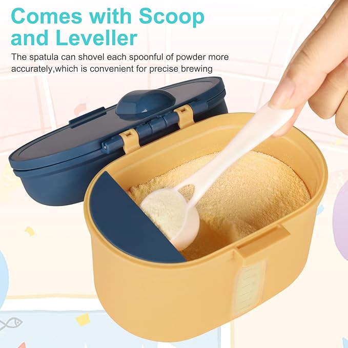 Accmor Baby Formula Dispenser On The Go, Portable Milk Powder Formula Dispenser with Scoop,Formula Containers for Travel Hold 8.5oz/240g Formula, Yellow