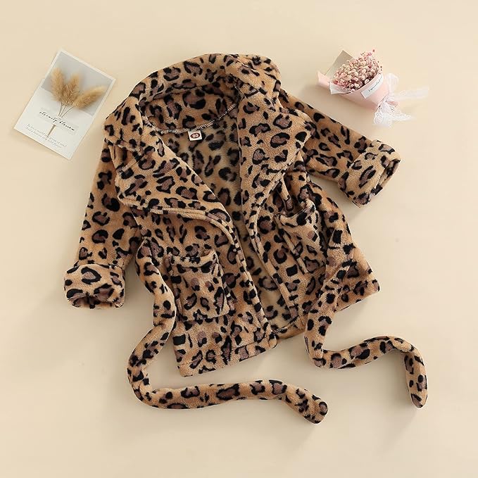 Qiylii Unisex Baby Plush Bathrobe Plain Kimono Gown Newborn Toddler Girls Boys Towel Robe Nightwear Clothes