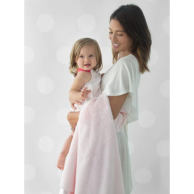 Little Giraffe Posh Mink Baby Blanket 29" x 35", Pink