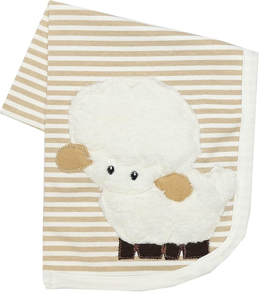 Haute Baby Little Lamb Infant Newborn Baby Girl Receiving Blanket -Beige
