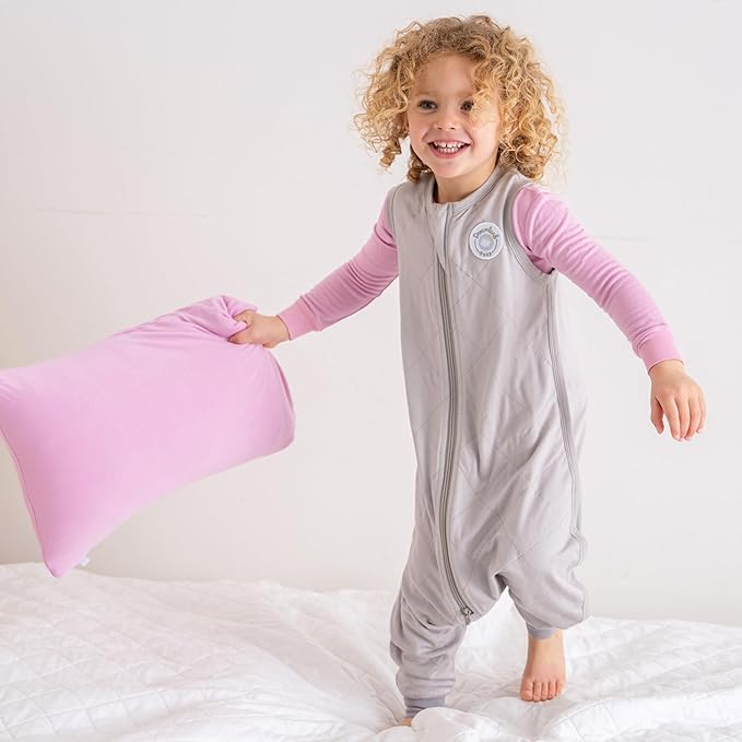 Dreamland Baby Toddler Sleep Sack with Feet, 1.0 TOG – Ultra Soft Viscose Wearable Blanket. Machine Washable, 2-Way Zipper.