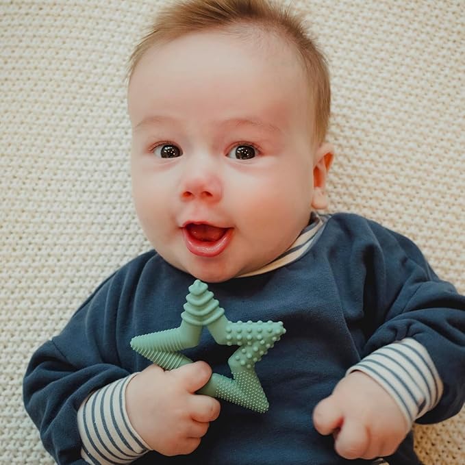 TalkTools Sensory Teeny Teether Star - Alternative to Thumb Sucking and Pacifiers, Enhances Oral Motor Awareness, Perfect for Children with Sensory Needs, Oral Development Aids (Sage)