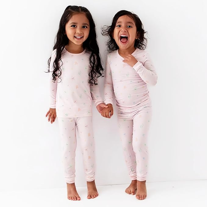 Toddler Pajamas – 95% Bamboo Viscose, 5% Spandex – Soft, Breathable Long-Sleeve Pajama Set for Kids, Sleepwear, Imported