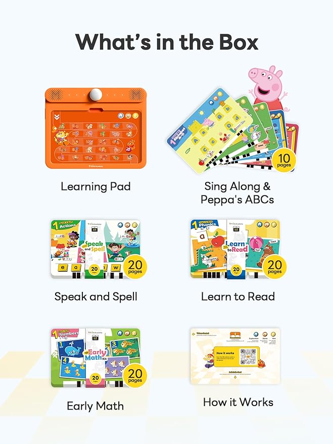 Interactive Electronic Learning Pad - Learn-to-Read System with 70 Sound Pages, Card-Insert for Alphabet, Words, Numbers, Music, Learning Activities for Kids 3-5 Years Old