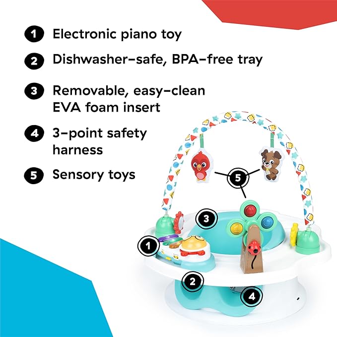Baby Einstein SuperSeat Touch of Tunes 3-in-1 Activity Seat, with Music & Lights, Ages 6 Months and Up