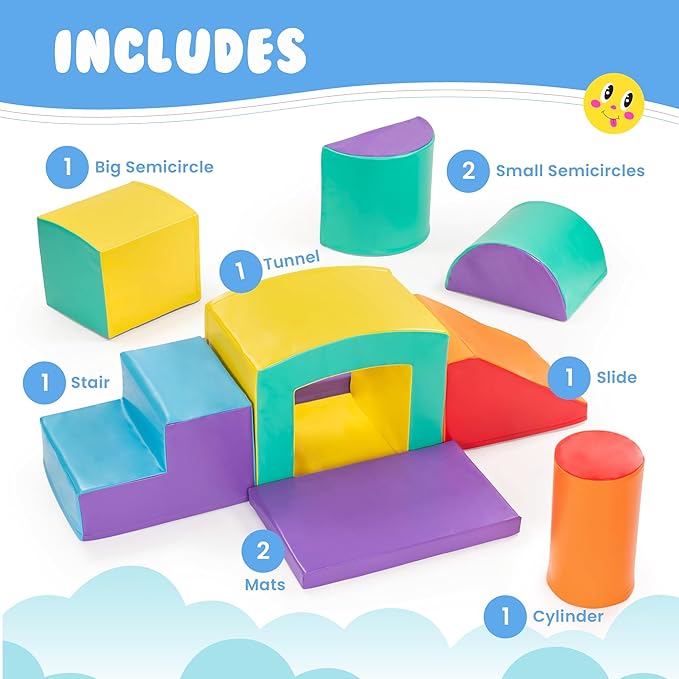 New Bounce Toddler Climbing Toys - Soft Play Set for Kids - Foam Climbing Blocks - Safe Soft Gym Equipment - Great for All Ages