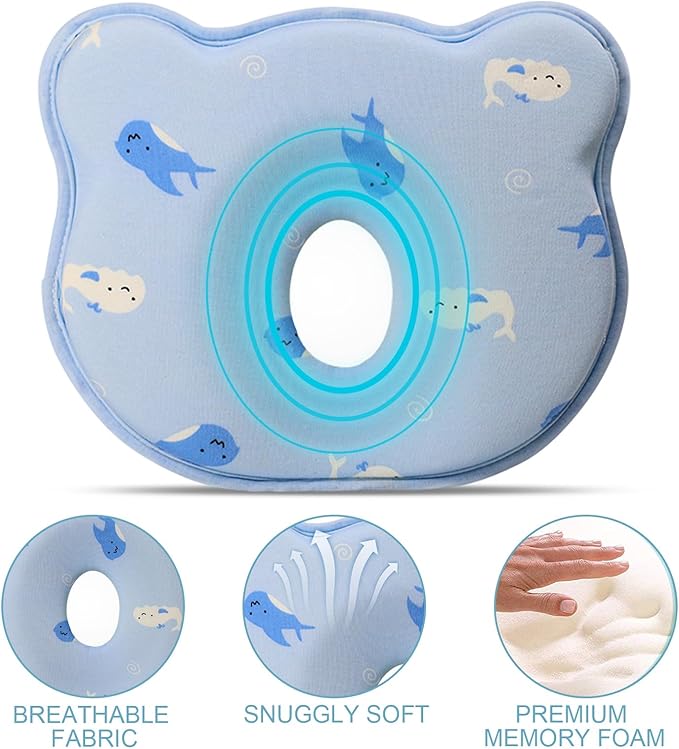 2025 New Upgrade Donut Soft and Cozy Pillow Prеvents FΙat hеad and Shapеs Hеad Breathable Pillow dolpin