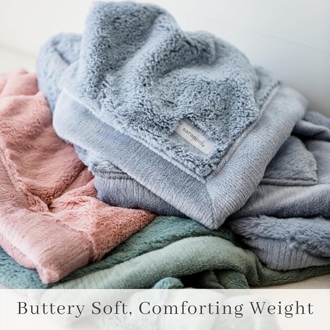 SARANONI Security Blankets for Babies Super Soft Boutique Quality Lush Luxury Baby Blanket (Mini 15" x 20", Storm Cloud)