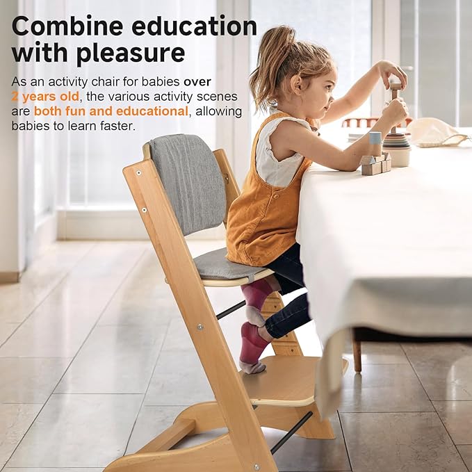 Lcoco&Dream Tripp Trapp High Chair, Adjustable, Anti-tip Grower Chair is Great for Baby's Meals. (Log Color)