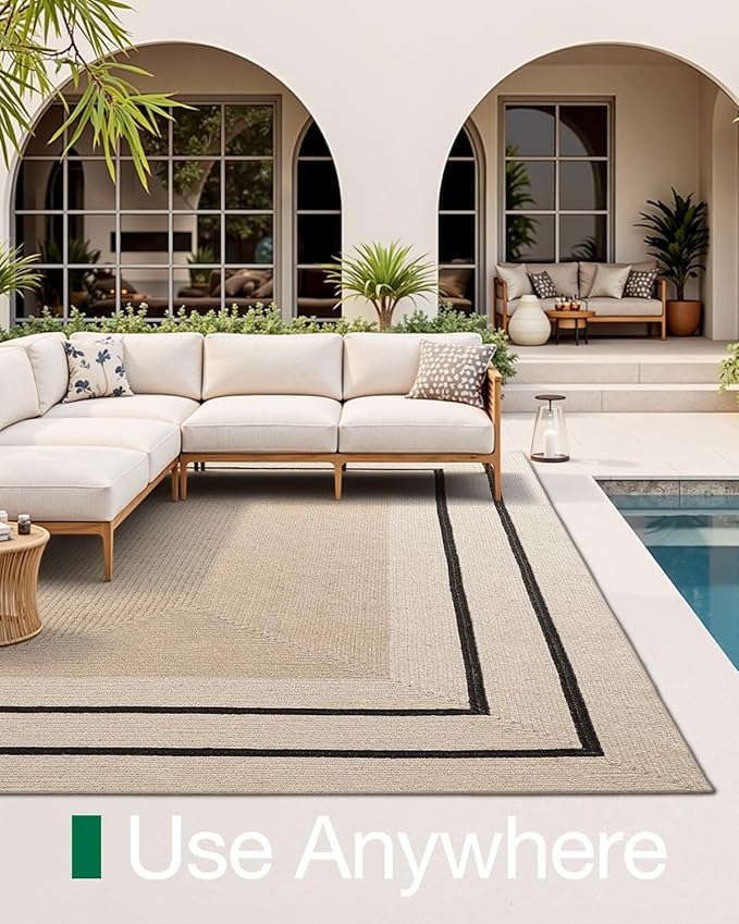 LUMI Jute Area Rug 5x8 for Living Room, Natural Handwoven Rugs Non Slip, Farmhouse Braided Carpets No Shedding for High Traffic, Dining Room, Indoor, Outdoor, Patio