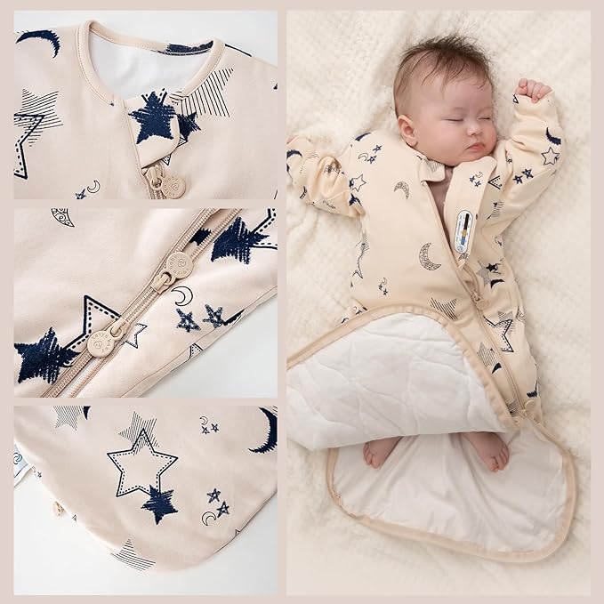 Unisex Sleeping Bag for Babies and Toddlers 1.0 Tog Sleep Sack 18-36Months, Newborn Sleep Sack, Wearable Blanket Baby, Sleep Sack with Sleeves, Gifts for Baby