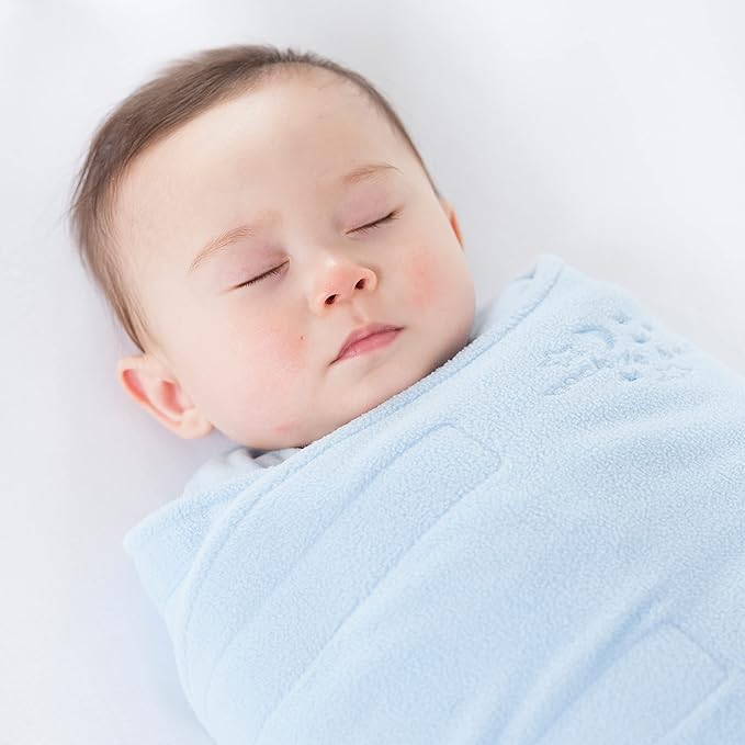 HALO Micro-Fleece Sleepsack Swaddle, 3-Way Adjustable Swaddle Blanket for Newborn and Infants, TOG 3.0 for Cold Climates, Hip Healthy, Baby Blue, Newborn, 0-3 Months