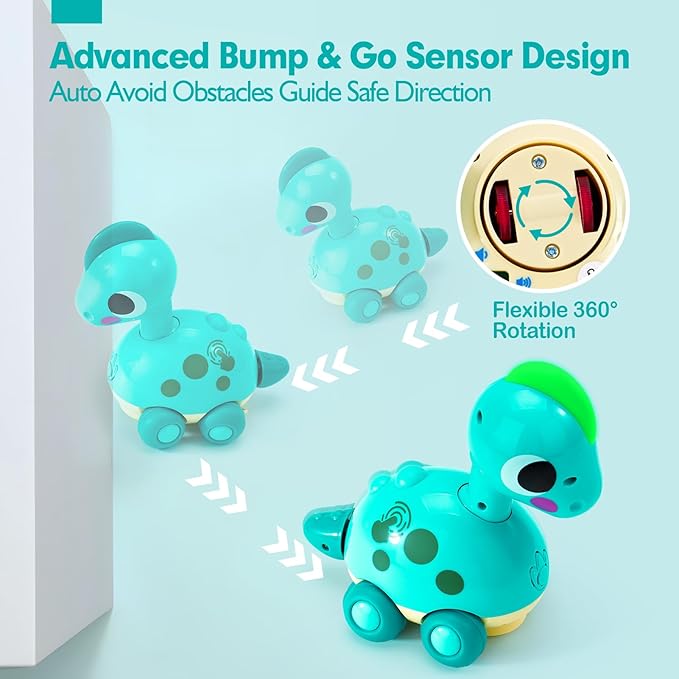 CubicFun Baby Toys 12-18 Months - Touch & Go Musical Light Tummy Time Infant Baby Crawling Toys 12 Months, Toddler Travel Toy for 1 Year Old Boy Christmas Birthday Gifts Stocking Stuffers