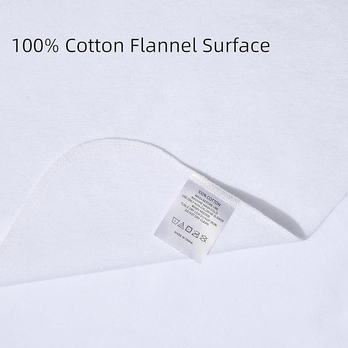 Waterproof Crib Mattress Protector Pad, 34" x 54", Washable, Reusable Flannel Protector Pad for Baby, Toddler, Elders and Pets, 1 Pack