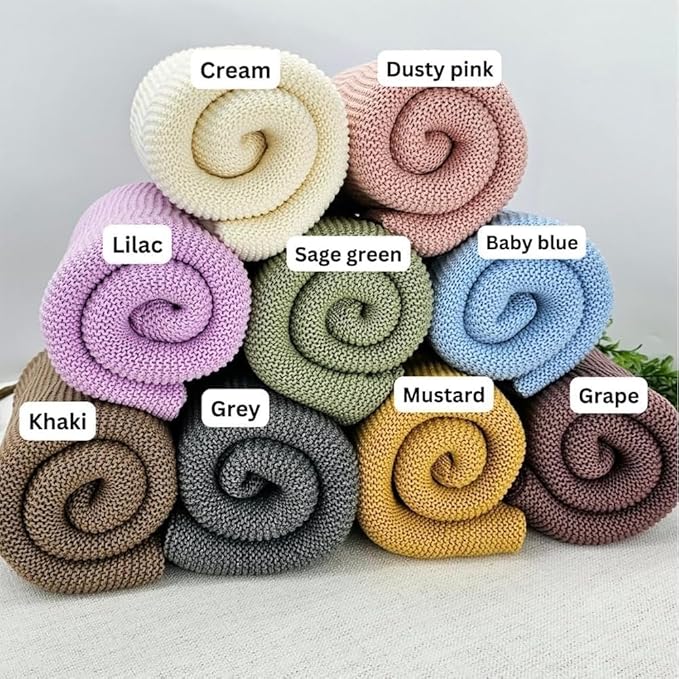 Baby Knit Blanket Heart to Heart Pattern– 100% Cotton Soft Lightweight Receiving Blanket for Newborn Infant Toddler Boy Girl, Cozy Nursery Crib Stroller Cover