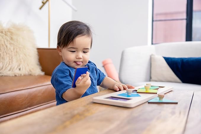 LOVEVERY | Friends of All Shapes Puzzle | Montessori Toddler Toy, Ages 16 Months+