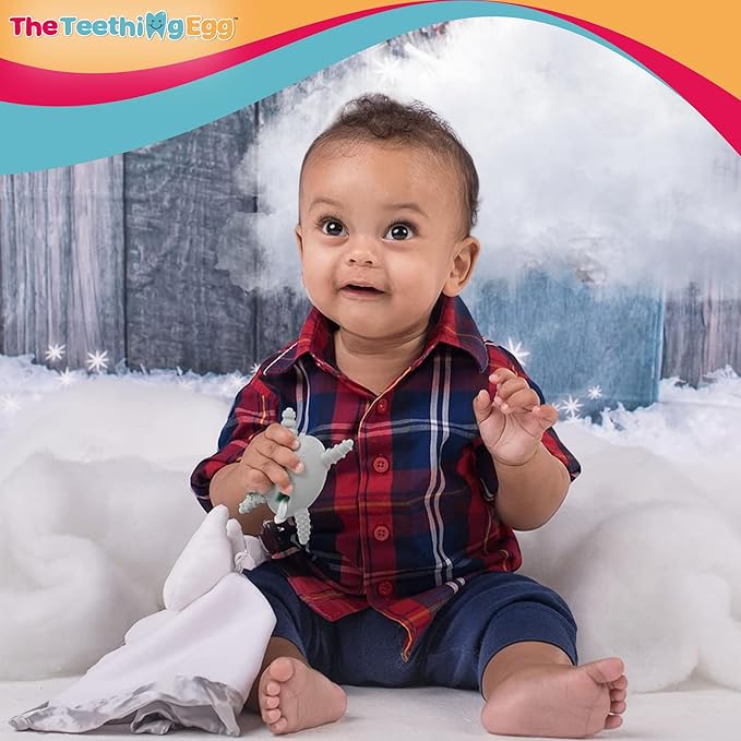 The Official Molar Magician Baby Teether - Freezable Molar Teething Toy for Baby, Infant & Toddler - Made in The USA - Sensory Toy 3-12, up to 18 Months, Gray