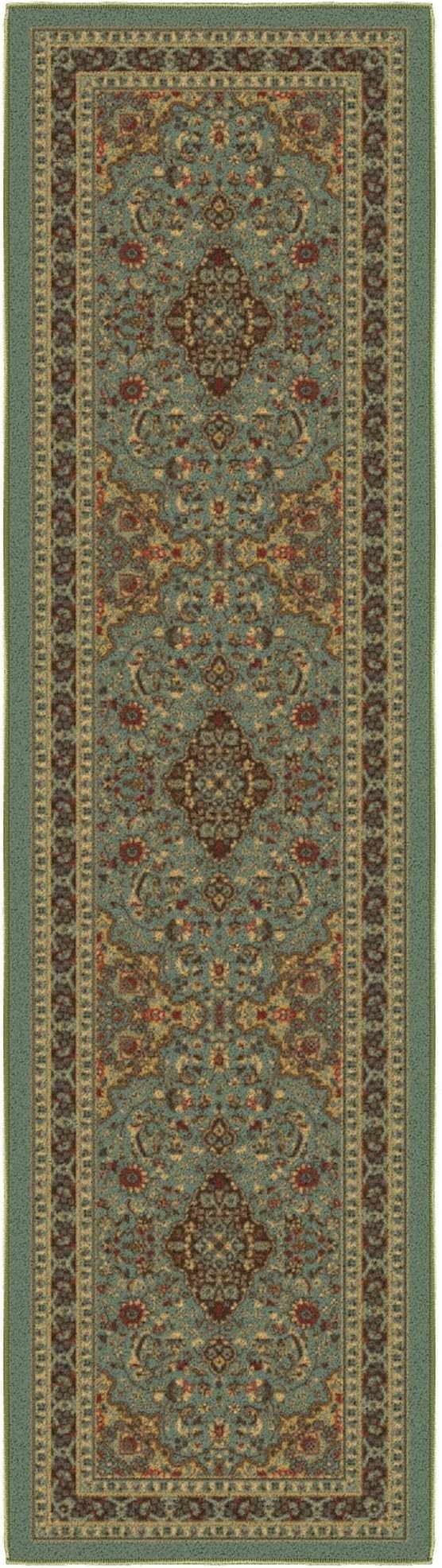Ottomanson Hallway Runner Rug 1'10" x 7' Non Slip Oriental Area Rugs Easy to Clean Laundry Rug Runner Durable & Pet Friendly Floor Carpet Runners for Hallways Entryway Kitchen, Seafoam Green