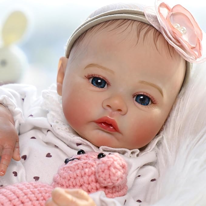 Lifelike Reborn Baby Dolls - 18 Inch Realistic Newborn Baby Dolls Girl, Real Life Baby Dolls with Soft Weighted Body, Real Baby Reborn Gift with Accessories for 3+ Years Old Kids