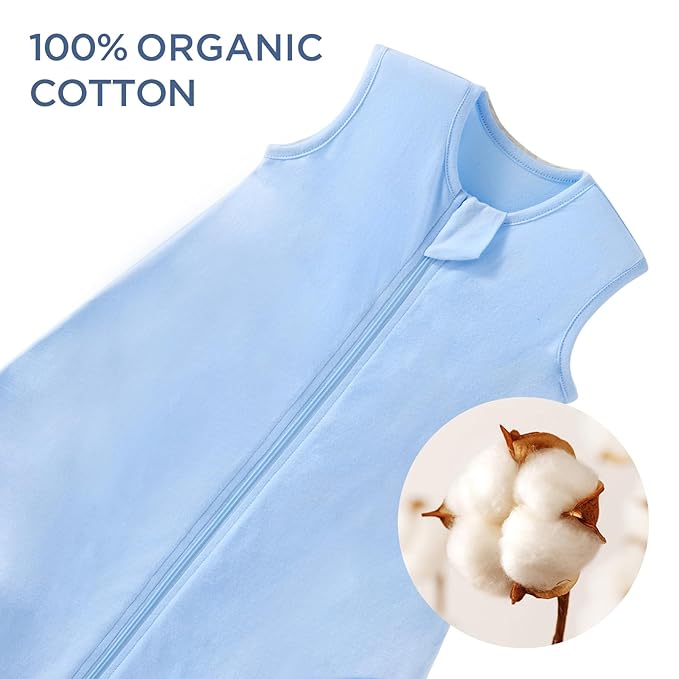 Duomiaomiao 3 Pack Baby Sleep Sack 100% Organic Cotton Lightweight Breathable Comfy Toddler Sleeping Sack (0.5tog Dinosaurs, Large)
