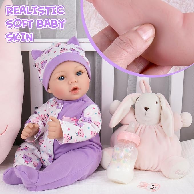 Aori Lifelike Reborn Baby Dolls Girl - Realistic 18-Inch Newborn Baby Doll That Look Real, Nice Gift Set for Kids, Parents-to-be, Grandparents