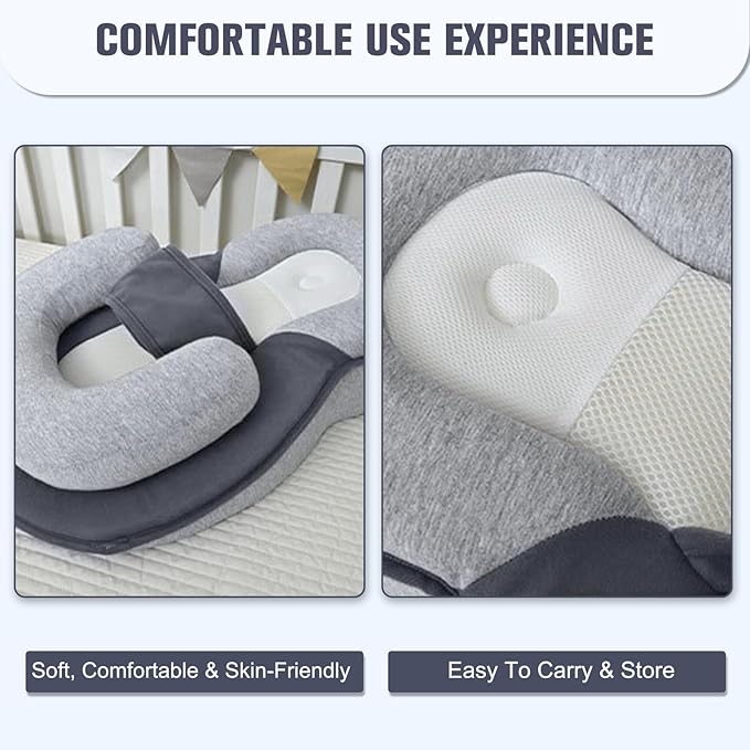 Bassinet Pilow wih Safety Strap, Bassinet Snuggle Bed Adjustable Wedge Lounger