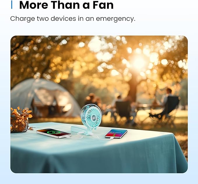 KIBEE Portable Misting Fan - 4000mAh Rechargeable, 50ml Water Tank, Foldable 180° Handheld with Mist Spray, 3-Speed Personal, Portable Charger for Travel, Outdoors, Makeup & More(Green)