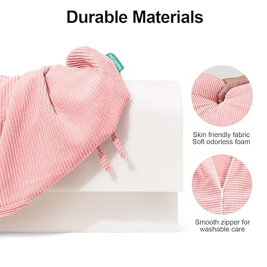 Bed Rail Bumpers Protector, Hospital Bed Rails Padding, Loft Beds and Bunk Beds Bumpers Protector, Premium Soft Memory Foam - Anti-Bump | Fall Prevention, Size 27.6 x 5.5 x 11.8 Inches, Pink