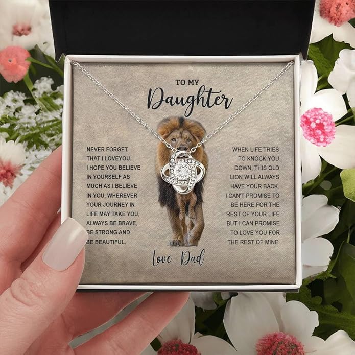 To My Daughter Gift Necklace From Dad or Mom - Badass Daughter Jewelry With Heartfelt Message & Elegant Box