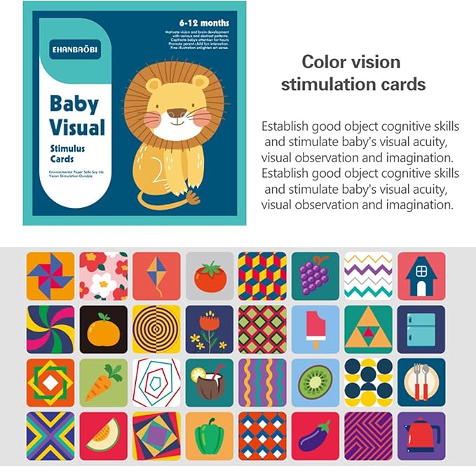 High Contrast Baby Flashcards, 96 Pcs 192 Pages Black White Colorful Visual Sensory Stimulation Learning Activity Card for Newborn Ages 0-3-6-12 Months, Brain Developmental Infant Toys Montessori Gift