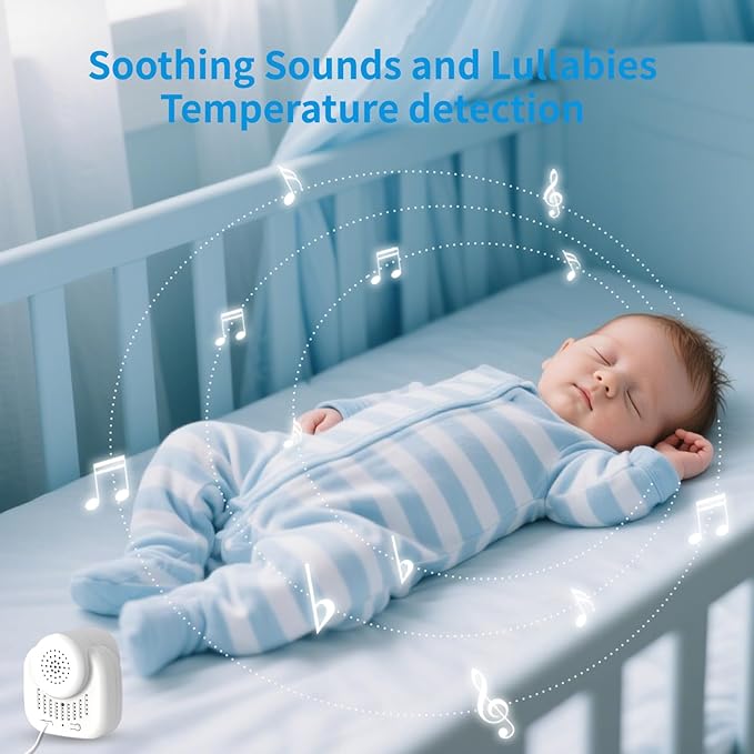 Baby Monitor with Camera and Audio, 2.8" Video Baby Monitor with Secure Transmission No WiFi, Night Vision, Temperature Sensor, Two-Way Talk, Al Off-Lens Detection, Feeding Reminder