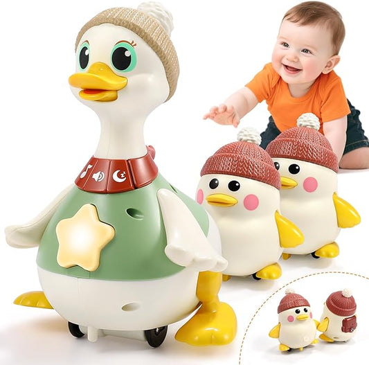 LUDILO Infant Baby Toys 6-12 Months: Musical Crawling Duck Toy Must Have 6 7 8 9 10 12 18 Month Old Baby Toy 6-12-18 Month Newborn Tummy Time Toys for 1 Year Old Boy Girl Gifts Stocking Stuffers