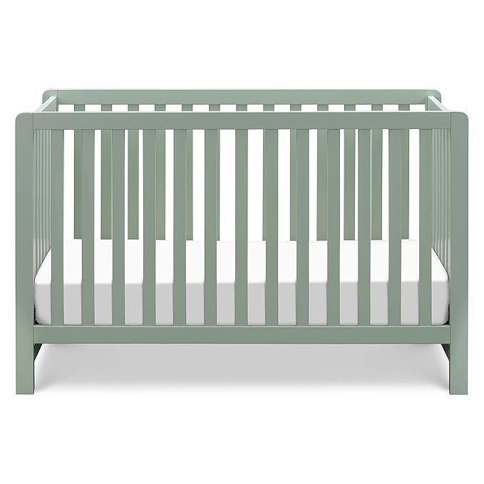 Carter's by DaVinci Colby 4-in-1 Baby Crib Convertible to Toddler Bed, Daybed, Full-Size Bed - Durable - GREENGUARD Gold Certified - 4 Adjustable Heights, Conversion Kit Sold Separately - Light Sage