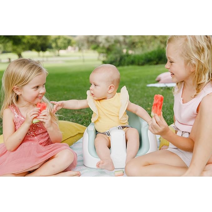 Bumbo 3-in-1 Multi-Seat for 6 to 36 Months, Travel Baby Feeding & Play Floor Seat, All-in-One Portable Booster with Tray & Toddler High Chair, Powder Blue