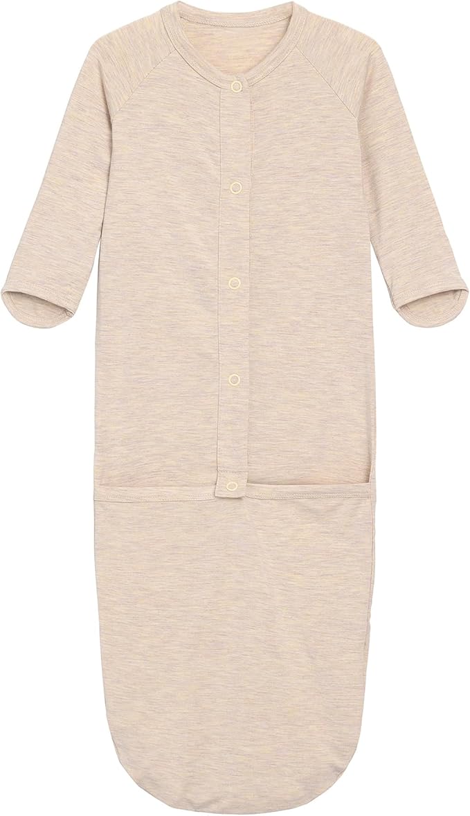 Baby Nightgowns Sleeper Gown Newborn Long Sleeve Pajama Gowns Unisex Viscose from Bamboo Infant Sleepwear
