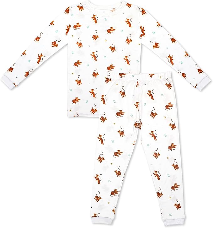 Toddler Pajamas – 95% Bamboo Viscose, 5% Spandex – Soft, Breathable Long-Sleeve Pajama Set for Kids, Sleepwear, Imported