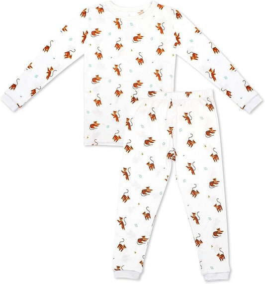Toddler Pajamas – 95% Bamboo Viscose, 5% Spandex – Soft, Breathable Long-Sleeve Pajama Set for Kids, Sleepwear, Imported
