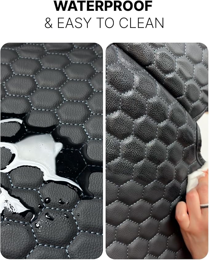 Car Seat Protector Set - Black, Waterproof & Non-Slip, Kick Mat & Back Seat Protection