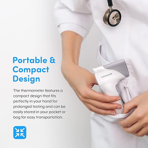 Medical Grade FSA-HSA Eligible Heavy Duty Touchless Infrared Forehead Thermometer, for Adults & Baby Digital Thermometer Gun, 1s Instant Results