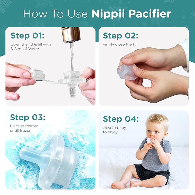 Freezable Orthodontic Pacifier for Teething - Orthodontic Design Teething Pacifier for Baby Teething Relief - Medical Grade Silicone Pacifier