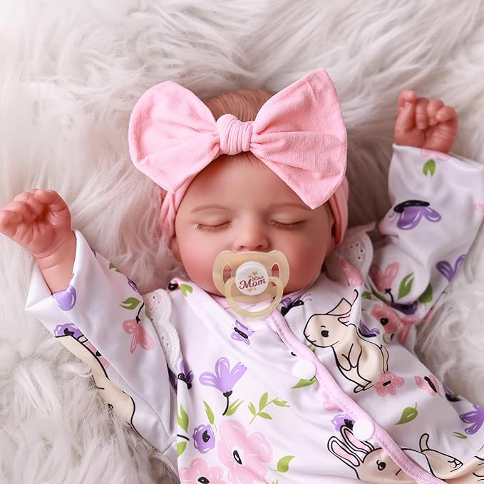 BABESIDE Lifelike Reborn Baby Dolls Girl with Poseable Body, Realistic Real Life Baby Dolls with Accessories for 3+ Year Old Girls Gifts, Pretend Play, Collection, 20 inches