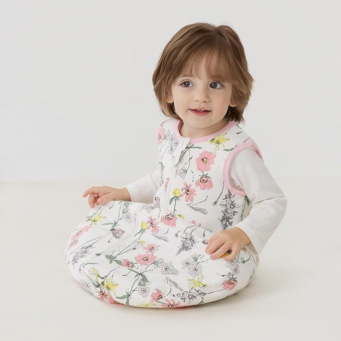 Duomiaomiao 1.5 TOG Baby Sleep Sack 100% Cotton Four Season Baby Wearable Blanket, Breathable Comfy Toddler Sleeping Sack