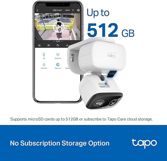 Tapo 2K 3MP Pan/Tilt Indoor/Outdoor Security Camera - Free Person/Baby Cry Detect & Motion Track, 360ยฐ Pan, Color Night Vision, SD/Cloud Storage, Works w/Alexa & Google Home, HybridCam 360 (2-Pack)