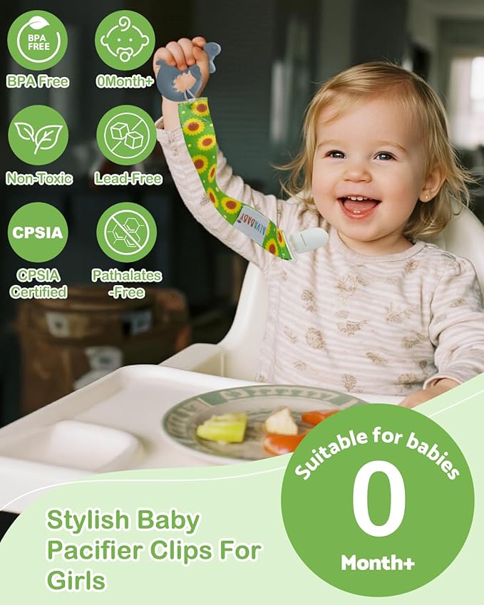 ALVABABY 8 Pack Paci Clip Holder Leashes for Newborn Baby Boys Girls 8DBP07A