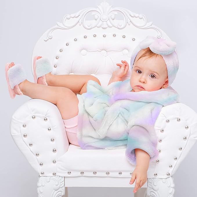 Rising Star Baby Toddler Robe Or Kids Robe for Girls and Boys - Kids & Baby Bath Robe Spa Set with Washcloth or Slippers