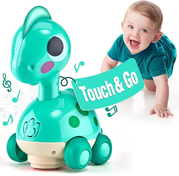 CubicFun Baby Toys 12-18 Months - Touch & Go Musical Light Tummy Time Infant Baby Crawling Toys 12 Months, Toddler Travel Toy for 1 Year Old Boy Christmas Birthday Gifts Stocking Stuffers